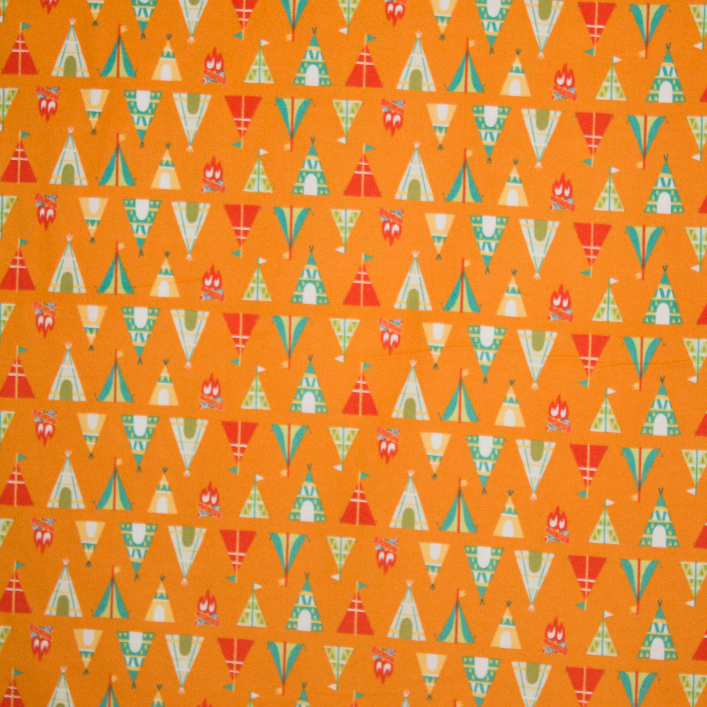 Flanel met tentjes oranje